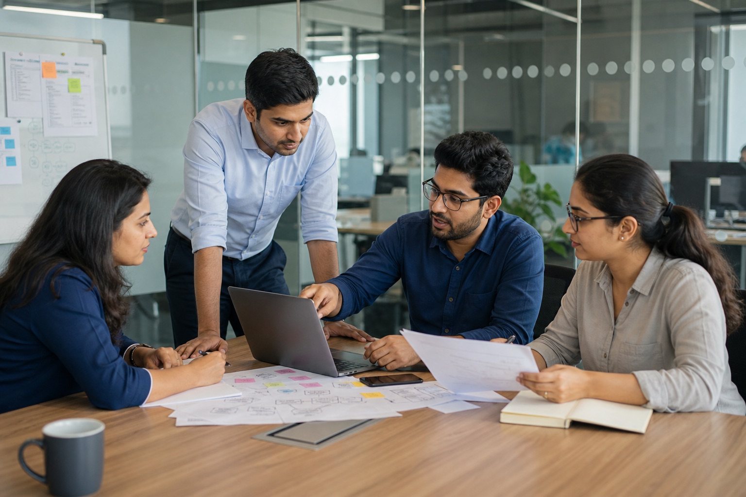 Business and software team planning a custom enterprise application
