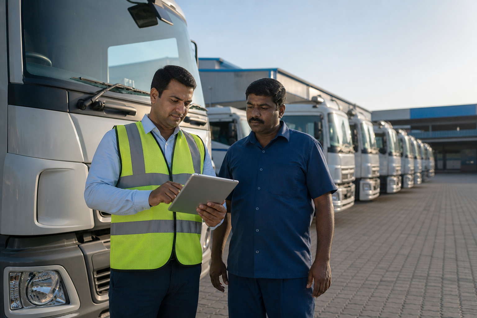 Logistics manager coordinating commercial fleet operations